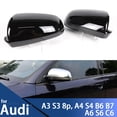 thumbnail image 2 of 1 pair Carbon look-Black Side Mirror Caps for Audi A3 S3 8P 05-08 A4 S4 B6 B7 8E 8H, A6 S6 C6 4F Replacement Style Carbon Fiber Mirror Cover Covers, 2 of 7