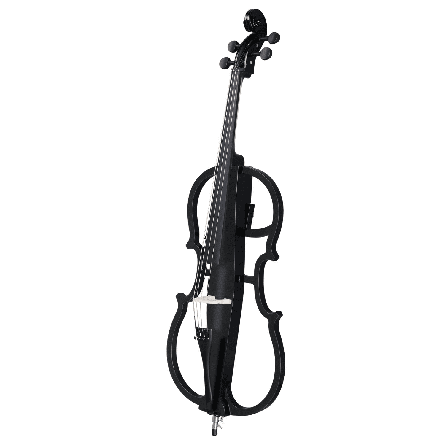 Hassch 4/4 Full Size Electric Cello with Bag, Earphone, Bow, Rosin and Connecting Line for Beginners, Black