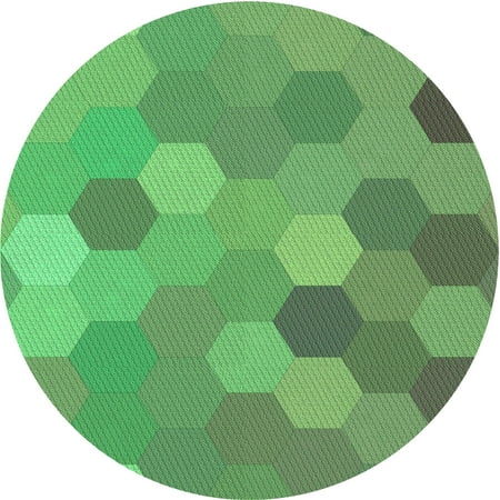 

Ahgly Company Indoor Round Patterned Green Pepper Green Area Rugs 3 Round
