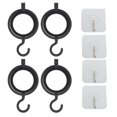 thumbnail image 2 of 4pcs Hanging Wig Stand Foldable Round Wig Display Hanger Smoothly Plastic Wigs Storage Holder for Hat Scarf Bag Black, 2 of 5