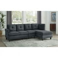 thumbnail image 2 of Partner Furniture Polyester Fabric 99" Wide Sectional in Gray, 2 of 9