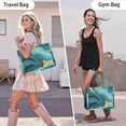 thumbnail image 6 of Large Capacity Tote Bag,Blue and Gold Marble Wave Art Pattern Handbag Fashion Luxury Tote Bag,15.7"x13"x 5.1" Inches,Laptop Compatible, 6 of 6