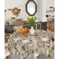 thumbnail image 2 of Coffee Café Tablecloth Waterproof for Round/Rectangle/Oval/Square Tablecloth 60x60 in Table Cloth Cover for Fall Baby Shower Christmas Wedding Party, Shabby Chic Esppresso Beans Cup Drink, 2 of 6