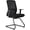 Black Single Sled Base Chair, variant on SUNLINE Ergo Nesting Side Chair Set of 2 - Foldable Office Chairs with Cushioned Seat, Mesh Back & Wheels