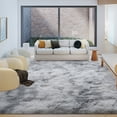thumbnail image 3 of Janvonne 6x9 Fluffy Shag Area Rug, Ultra Soft Plush Fuzzy Shaggy Non-Slip Carpet for Living Room Bedroom Kids Girls Room Nursery, Cozy Indoor Home Decor, Tie-dye Silver Grey, 3 of 8