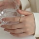thumbnail image 2 of Jumpingount Anillo de apertura para mujer, cristal cruzado ajustable, joyería de mano decorativa a la moda, decoración artesanal elegante con Ropa, zapatos y accesorios Miscelánea, 2 of 6