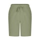 thumbnail image 4 of Pantalones Cortos para Hombre de Cintura Elástica con Bolsillos Imitación de Algodón de Lino Pantalones Cortos de Color Sólido, Pantalones Casuales Transpirables con Cordón, 4 of 6