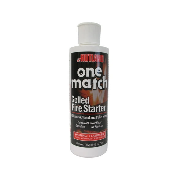 Rutland Campfire Starter 48 One Match; For Use In Fireplaces/Campfires/Fire Pits/Barbeque Grills/Charcoal/Chimneys/Wood/Pellet/Coal/Corn Stoves; Gel Type; 8 Fluid Ounce; Single