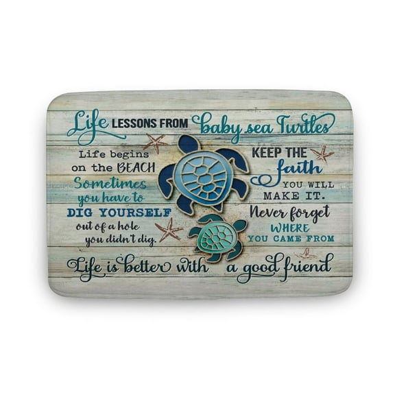Life Lessons From Baby Sea Turtles , Doormat Prints Art, Gift Doormat, Doormat Home Decor; Welcome Mat; Outdoor Mat; Home Doormat,Indoor Doormat,Front Back Door Mat 16x24 inches