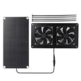 thumbnail image 1 of Solar Powered Dual Fan Panel Fan 10W Weatherproof solar panel kit for Small Chicken, 1 of 7