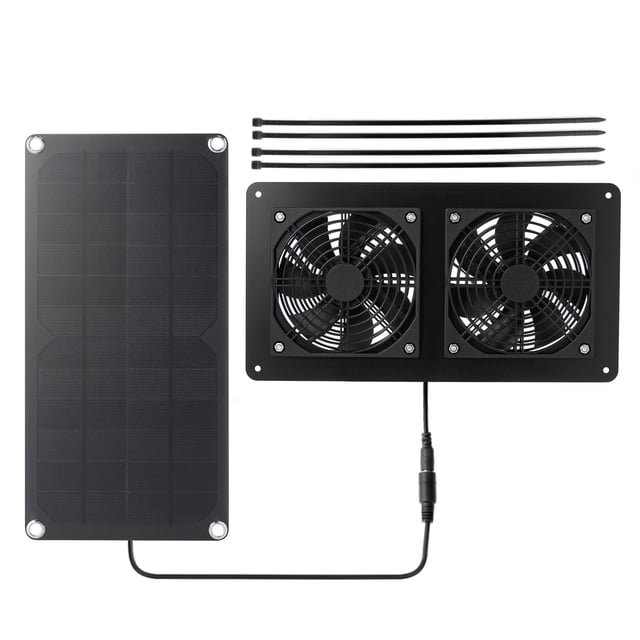 Solar Powered Dual Fan Panel Fan 10W Weatherproof solar panel kit for Small Chicken