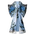 thumbnail image 5 of Puliio Womens Kimono Robes Elegant Floral Print Long Sleeve Nightgown Bathrobe Ladies Soft Comfortable Sleepwear Housecoats,Size S, 5 of 5
