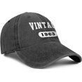thumbnail image 3 of 60th Birthday Gifts for Men Women Hats 1963 Vintage 60 Year Old Embroidered Baseball Cap, 3 of 5