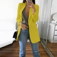thumbnail image 2 of ZQGJB Clearance Womens Casual Blazers Lightweight Open Front Plus Size Long Sleeve Button Lapel Collar Work Office Suit Jacket with Pockets(Yellow,XL), 2 of 6
