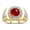Ruby, variant on Men's Rings Yellow Gold Plated Silver Ring Cabochon Gemstone & Diamonds Designer Style Ruby Rings For Men Size 11
