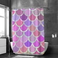thumbnail image 2 of Coolnut Bath Shower Curtain Liners 72"x72", Pink Soft Colored Fish Squama Polyester Waterproof with 12 Curtain Hooks Bathroom Accessories Decoration, 2 of 6