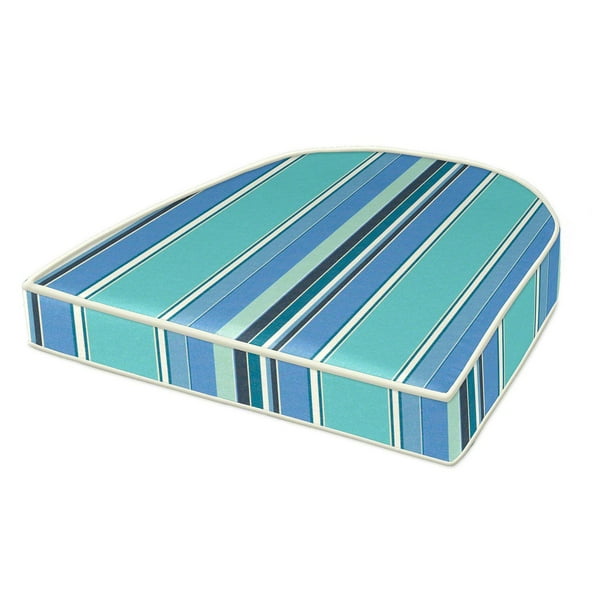 Cushion Source 18 x 16 in. Striped Rounded Back Sunbrella Chair Cushion