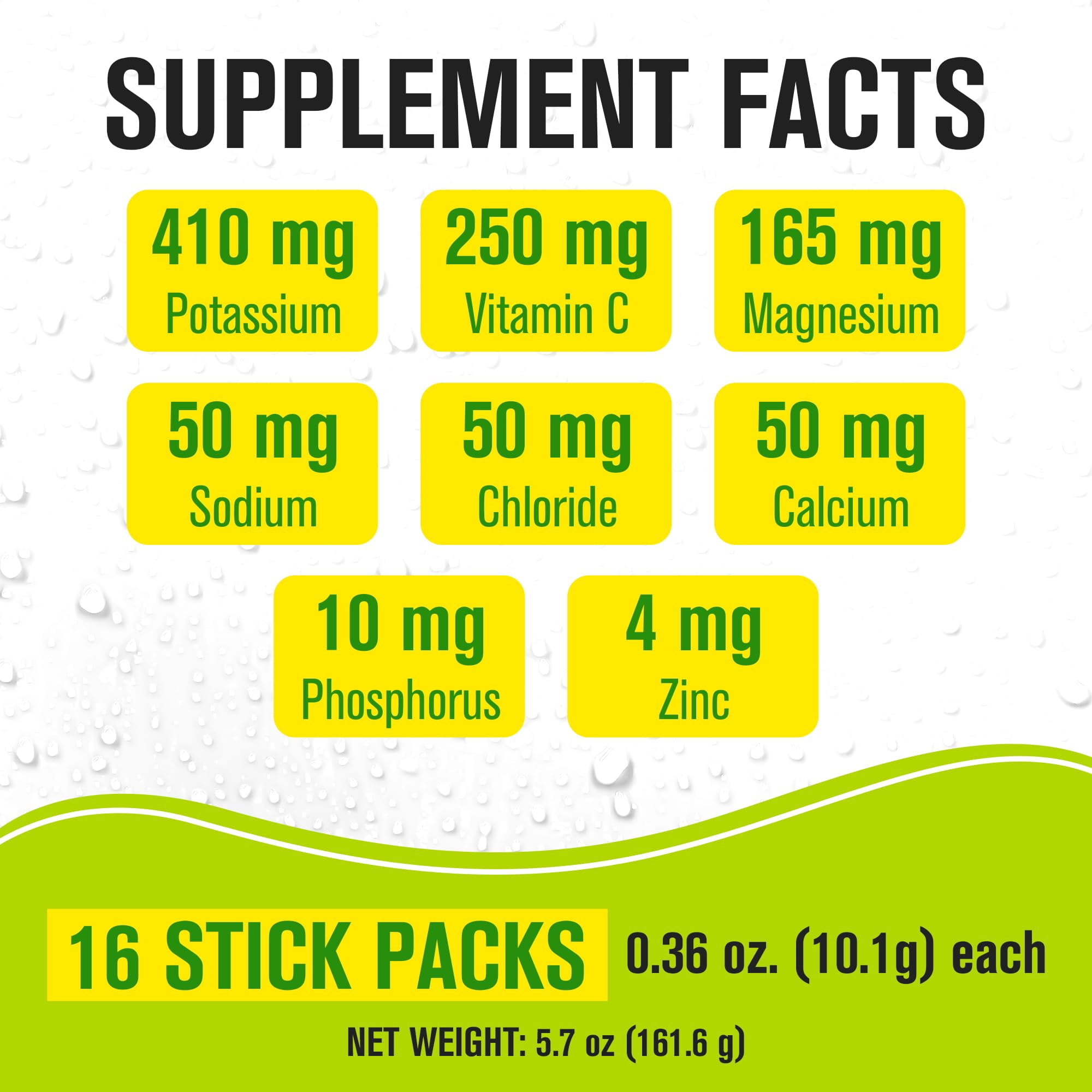 NaturalSlim Electrolytes Powder, Sugar-Free Hydration & Energy Drink Mix with Prebiotics, Lemon Lime, 16 Stick Packs (5.7 oz)