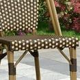 thumbnail image 3 of PURPLE LEAF Dining Chair Set of 2 Outdoor Dining Chairs French Hand-Woven Wicker Bamboo Print Finish Armless Chairs for Patio Porch Garden Indoor, Coffee, 3 of 7
