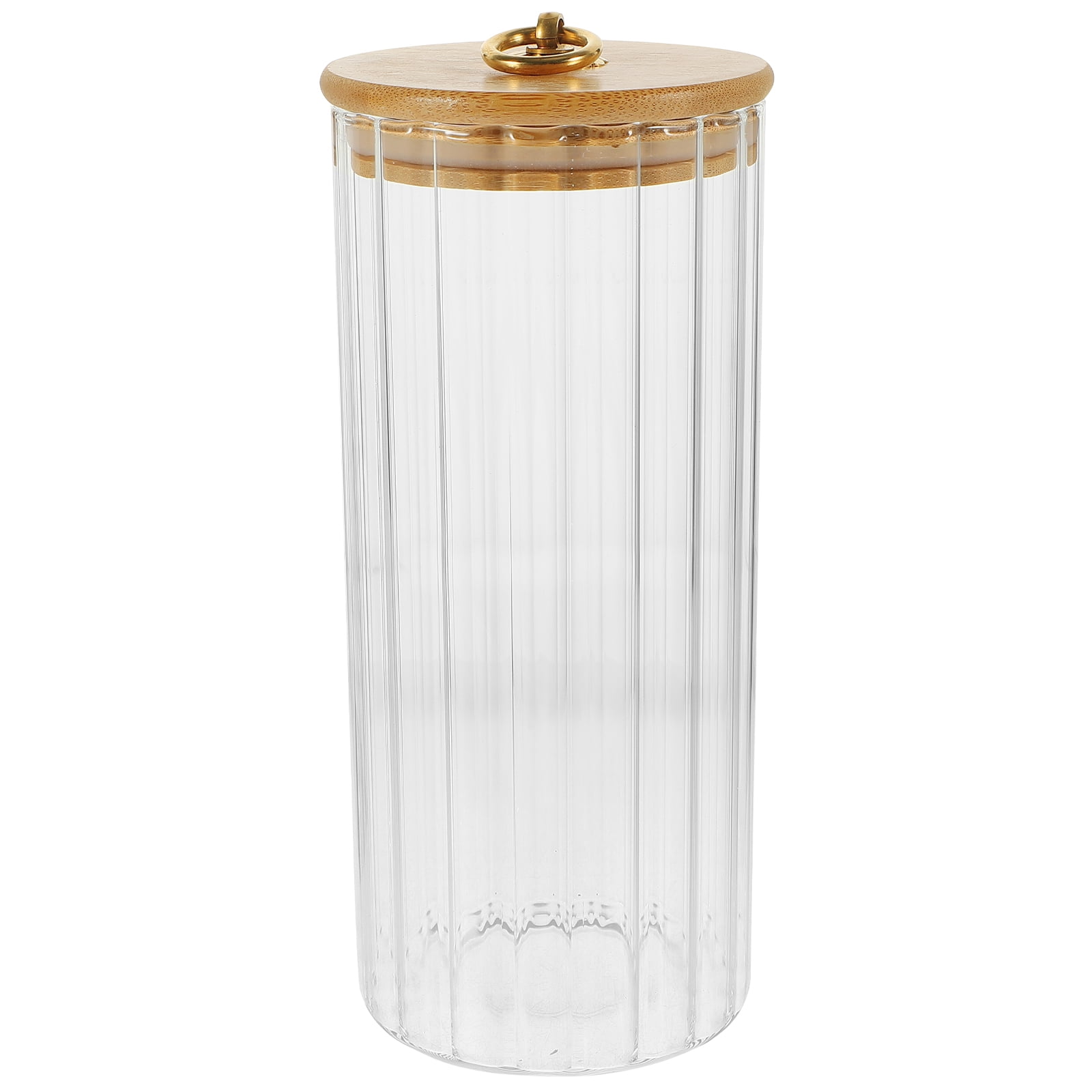 NUOLUX Kitchen Tea Storage Jar Glass Tea Container Airtight Clear Glass Holder with Lid Glass