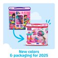 thumbnail image 3 of MEGA BLOKS Fisher-Price Toy Blocks Big Building Bag with Storage (80 Pieces) for Toddler, Pink, 3 of 8
