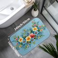 thumbnail image 3 of 1pc Floral Pattern Absorbent Non-Slip Bathroom Thickened Flannel Rug Decor,Soft,Quick Drying,Suitable For Indoor/outdoor Use,Bathrooms,Bedrooms,Kitchens,Terrace,Laundry Rooms,16"x24", 3 of 7