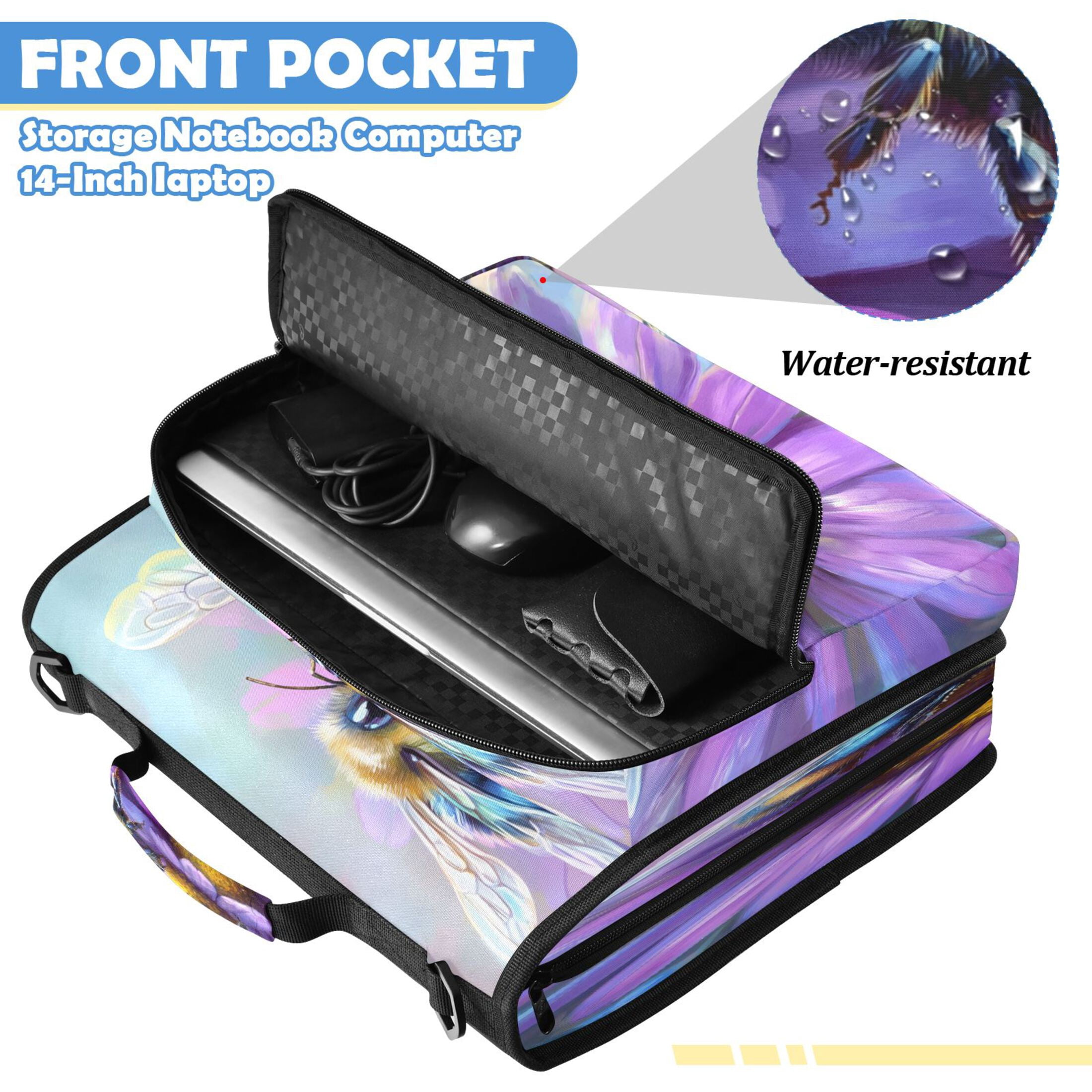 ALAZA Zipper Binder Cute Bee on Flowers Pattern 2 inch 3 Ring 500 Sheet Capacity Trapper Keeper File Folder Organizer Bag