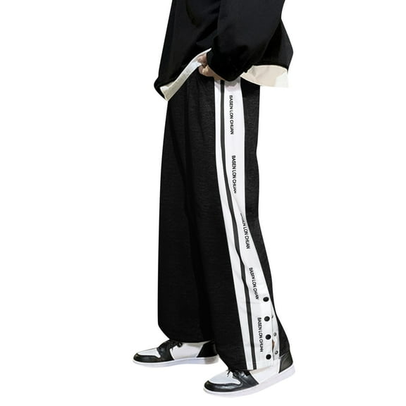 Womens Tear Away Pants Side Split Snap Open Bottom Sweatpants Leg Breakaway Post Surgery Pants Joggers Athletic with Pockets