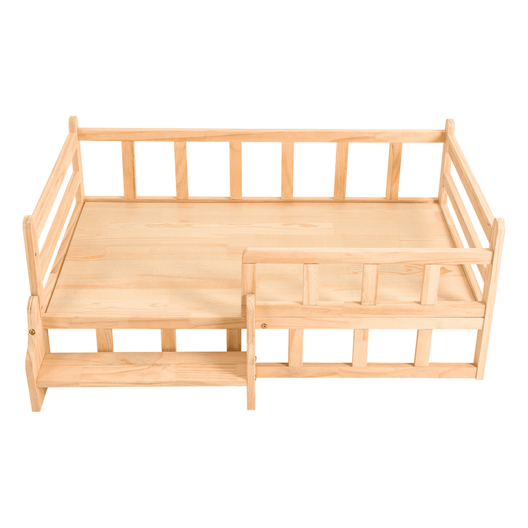 96*56cm Solid Pine Wood Pet Bed Frame Elevated Fence Dog Cat