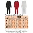 thumbnail image 2 of Grianlook Men Slim Fit Long Sleeve One Piece Pajama Buttons Solid Color Onesie Pajamas Sport Crew Neck Union Suit White 3XL, 2 of 2