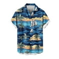 thumbnail image 5 of Cllios Men's Hawaiian Shirts Summer Tropical Print Beach Tops Regular Fit Cuban Collared Short Sleeve T-shirts Oversized Button Down Bowling Shirts S-5XL, 5 of 6
