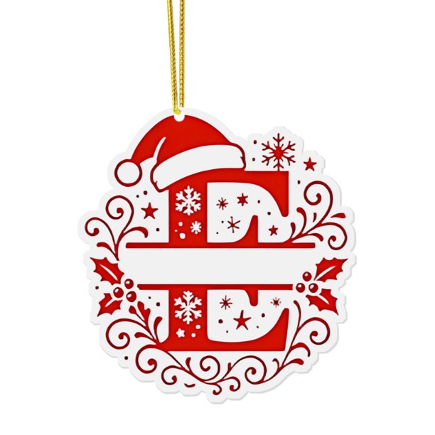 Adornos Navideños para Árbol, Monogramas Decorativos Acrílicos 2D con Gorro de Papá Noel, 26 Letras, Adornos Colgantes para Manualidades, Decoración Navideña Del Hogar.