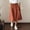Wine, variant on Cotton Linen Skirt for Women Elastic Waist Button Front Vintage Stretch A-Line Flared Casual Midi Skirts Peasant Trendy Skater with Pockets