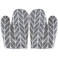thumbnail image 1 of Oven Mittens Heatproof Non-slip 2PCS Cotton Linen Kitchen Mittens Baking Mitts, 1 of 10