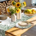 thumbnail image 4 of Wildflower Leaf Round 15 Inch Placemats Set of 6, Green Floral Botanical White Watercolor HeatResistant Non Slip Place Mats for Dining Table, Wipeable Braided Kitchen Table Mats for Housewarming, 4 of 9