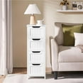 thumbnail image 4 of White wooden freestanding bathroom storage cabinet with 4 smooth-glide drawers, space-saving design for toiletries, towels & cleaning supplies, white, 4 of 6