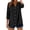 Black, variant on Womens Fashion Casual Button Down Shirt 3 4 Sleeve Solid Basic Tops For Daily Wear
