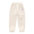 thumbnail image 2 of Esaierr Toddler Girls Winter Jogger Pants Sweatpants Kids Fleece Pants Thick Casual Long Sweatpants for 3-14Y, 2 of 5
