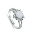 thumbnail image 4 of CHOOSE YOUR COLOR White Simulated Opal Heart Love Ring .925 Sterling Silver Band CZ Female Size 10, 4 of 4