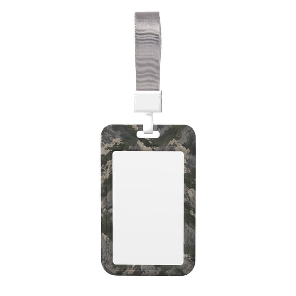 Rugged Mountain Camo Badge Holder with Lanyard ID Name Work Card Tag Protector Case for Teacher Nurse Doctor Office