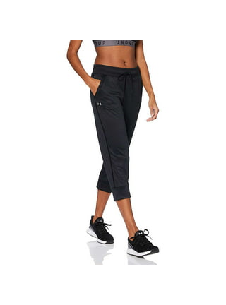 UNDER ARMOUR Womens Medium Cropped 3/4 Joggers Pants Heather Black