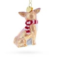 thumbnail image 4 of Chihuahua with Striped Scarf Glass Christmas Ornament, 4 of 6