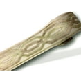thumbnail image 2 of 3 1/2" (8.5cm) Luxe Cut Velvet Woven Embroidered Tape Trim with unique geometric pattern | Woven Border (Style# WT035R1109), Creamy Beige Multicolor #T02B (Cream, Beige, Taupe) 12 Yard Roll, 2 of 2