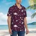 thumbnail image 5 of Goofa Space Dinosaur Hawaiian Shirt for Men, Unisex Summer Beach Casual Short Sleeve Button Down Shirts,Aloha Tropical Floral print shirt-Medium, 5 of 9