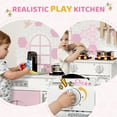 thumbnail image 5 of TLSUNNY Toddlers Wooden Play Kitchen, Pretend Kitchen with Sink, Stove & 5 Accessories, Interactive Wooden Toy Set, Gift for Ages 3+, 5 of 9