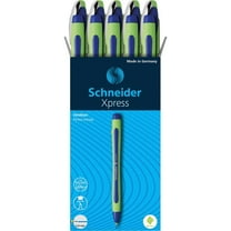 Rediform Schneider Xpress Premium Fineliner Pens, Fine Point, 0.8 mm, Blue/Green Barrel, Blue Ink, Pack Of 10 Pens
