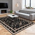 thumbnail image 3 of KOPOEELK Black Oriental Traditional Washable Rug 8x10, Non Slip Stain Resistant Low Pile Area Carpet for Living Room, Dining Room and Foyer, Indoor Home Decor, 3 of 6