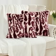 thumbnail image 2 of Home Soft Things Tiger Print Faux Fur Pillow Covers, Set of 2, 20"x20", Wild Cat-Damson, 2 of 8