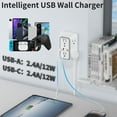 thumbnail image 4 of Wall Charger 6 AC Outlet Extender with 4 USB Charging Ports(2 USB C), 3-Sided Power Strip Multi Plug Wall Outlet Splitter Adapter Spaced for Home Office Dorm, White, 4 of 8