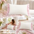 thumbnail image 6 of Kojanyu Ruffle Throw Pillow Covers, Vintage Floral Decorative Cushion Cases, Cottage Style Pillow for Sofa Bed Decor and Living Room Accent., 6 of 8